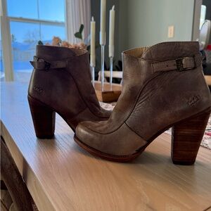 Bed Stu Distressed Brown Ankle Booties